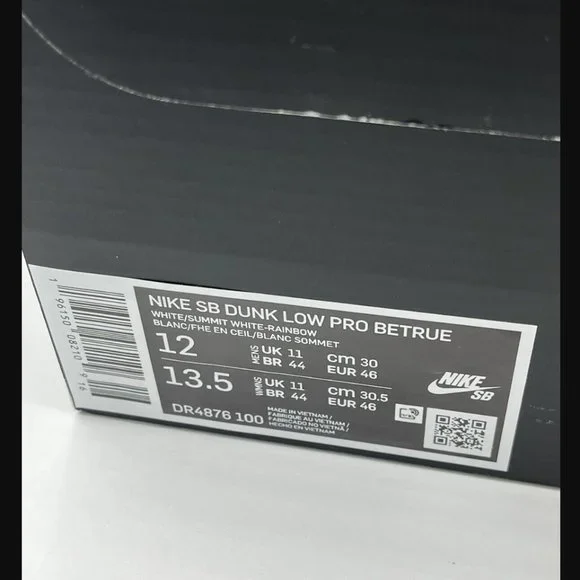 Nike SB Dunk Low Pro Be True Pride Size 12 DR4876-100 NEW WITH BOX IN HAND